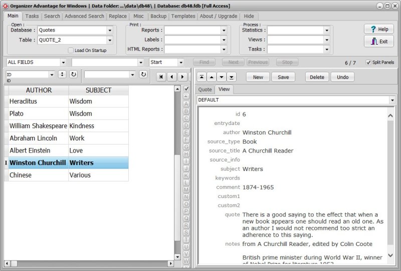 Quote Book Software for Windows PCs view